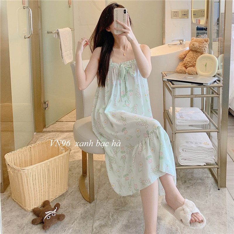 Váy Lanh Hai Dây Mặc Nhà VN96
