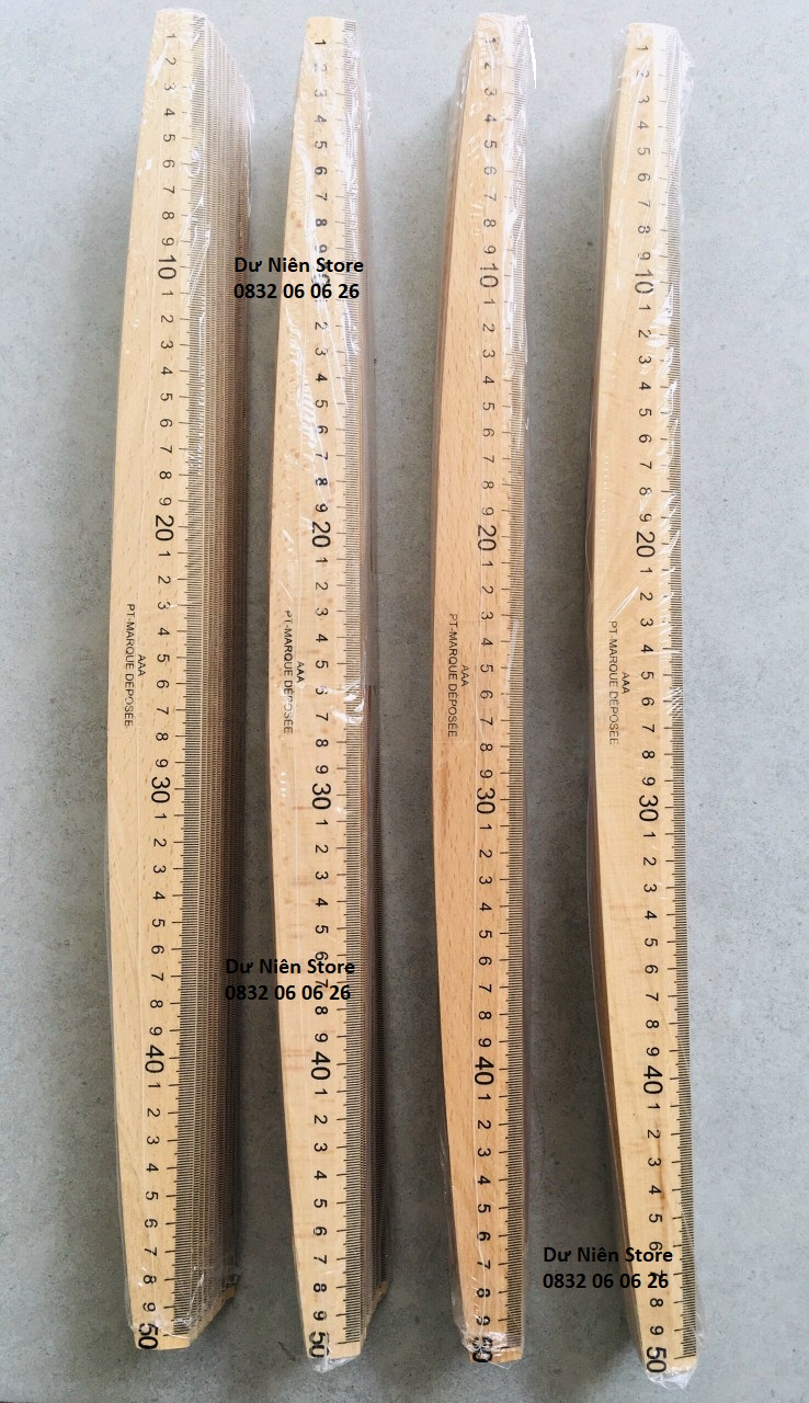 Thước Gỗ Loại Cong & Thẳng 50cm, 60cm Loại Tốt.