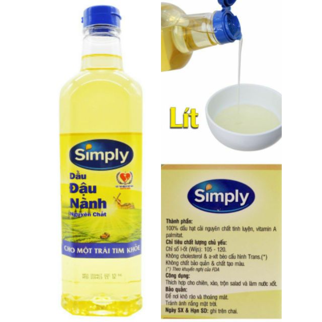 Dầu Ăn Simply Đậu Nành 1L