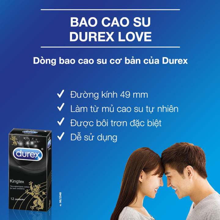 Bao Cao Su Durex Kingtex và Fetherlite Hộp 12 Cái