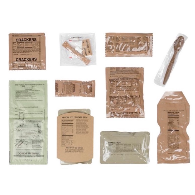 MRE Đồ ăn quân đội Mỹ ( Set A gồm Menu từ 1-12 )