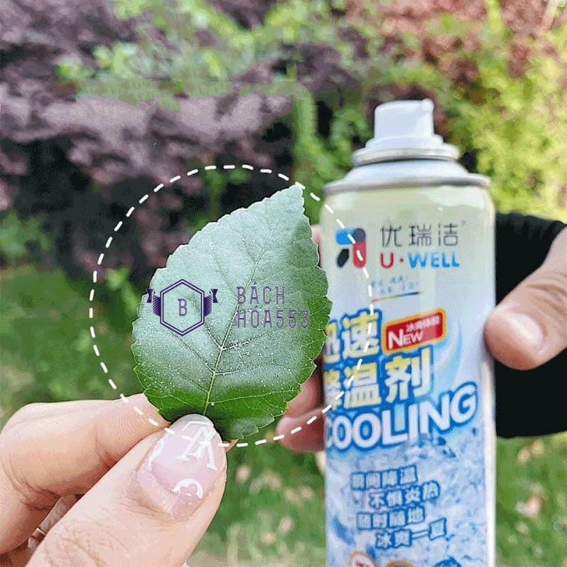 [Hoàn Tiền 10%] Bình xịt làm lạnh tức thời đa năng ô tô xe máy Instant Freeze Cool U Well 260ml BH796