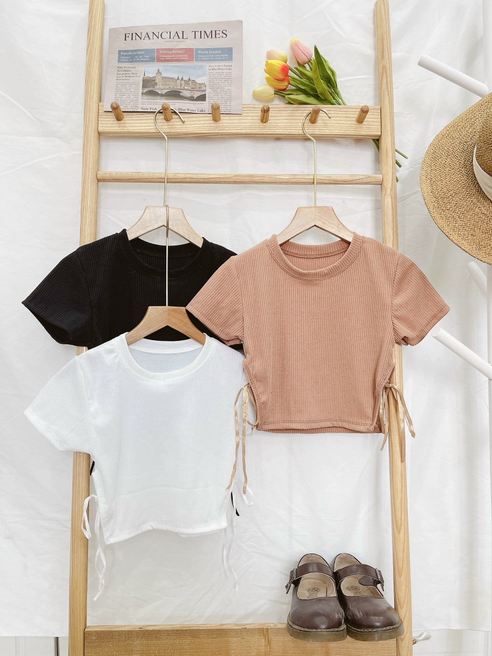 Áo croptop cột dây trơn đơn giản cực xinh cho cô nàng cá tính