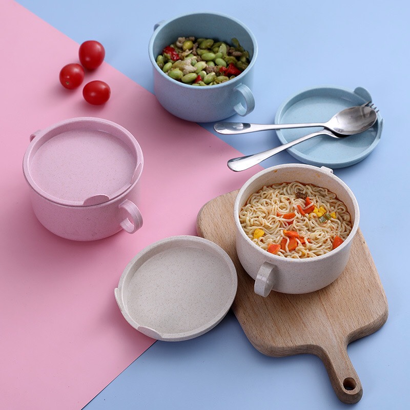 [HCM]Chén Bát Ăn Dặm Lúa Mạch Có Nắp Hình Tai Thỏ Đáng Yêu Cho Bé - Đồ Dùng Ăn Dặm Chống Nóng Cho Bé