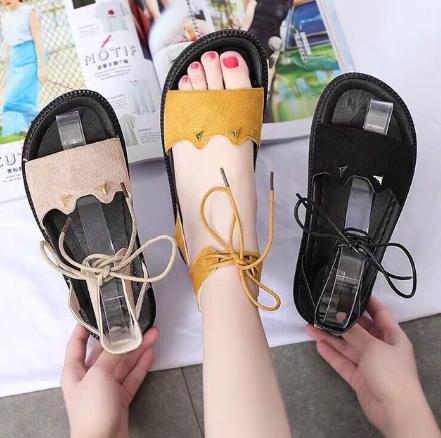 Giày Sandal Nữ Tai Mèo Cột Dây Cổ Chân
