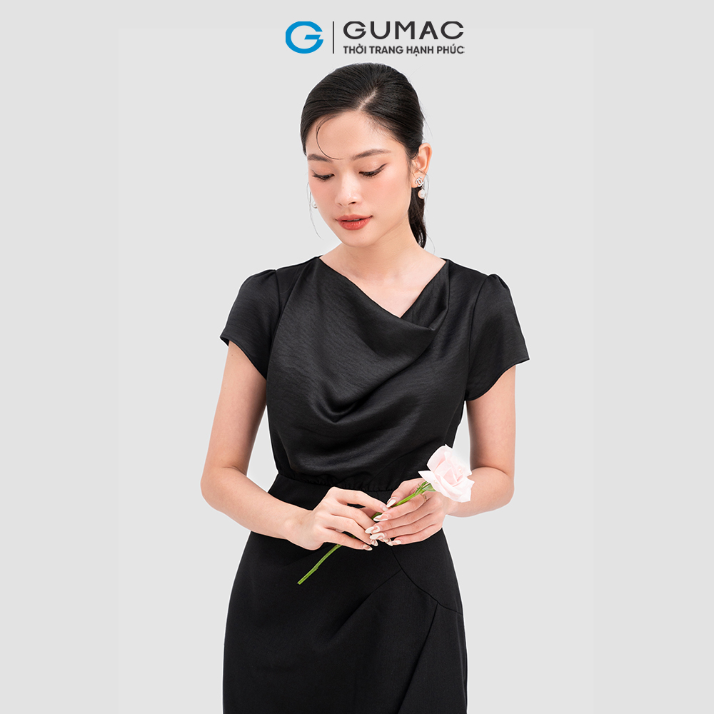 Đầm cổ đổ thời trang GUMAC DC11069