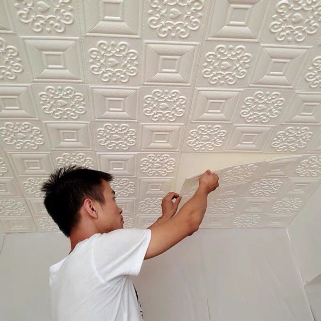 combo xốp dán tường 80 tấm xanh da trời 5mm
