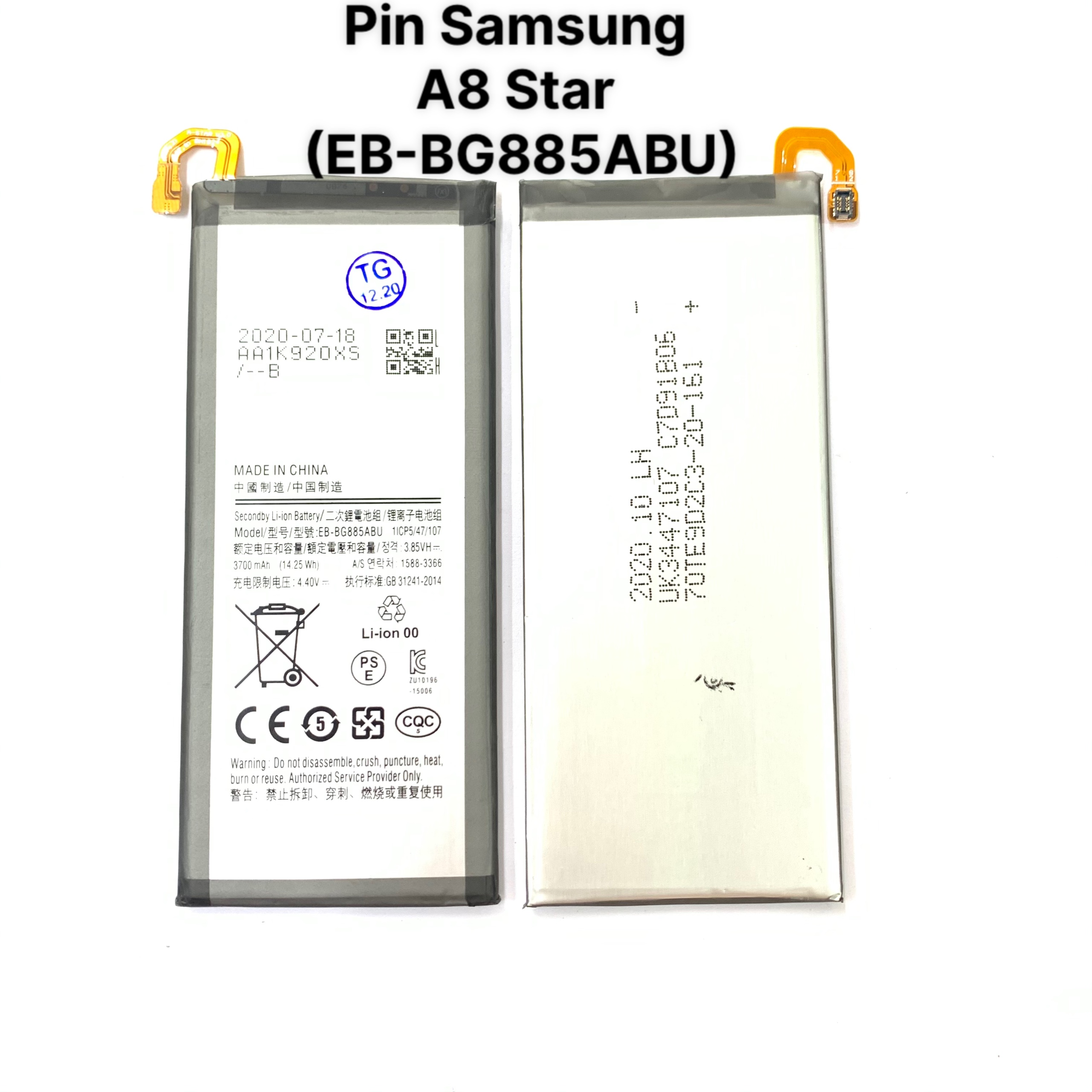 PIN SAMSUNG A8 STAR -  EB-BG955ABU - BẢO HÀNH 3 THÁNG ( lỗi 1 đổi 1 )