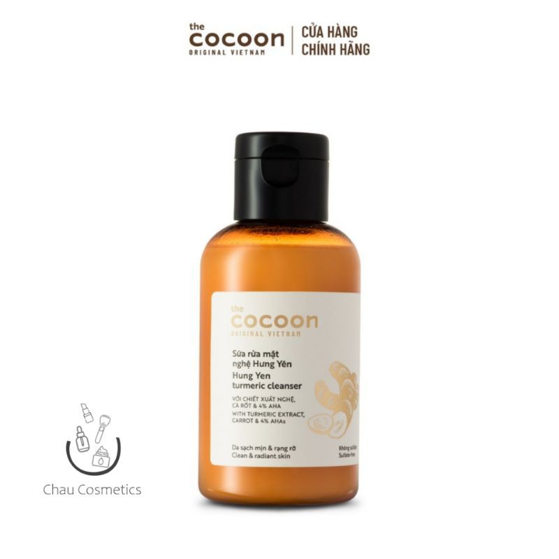 Sữa rửa mặt Nghệ Hưng Yên Cocoon 4% AHA 140ml