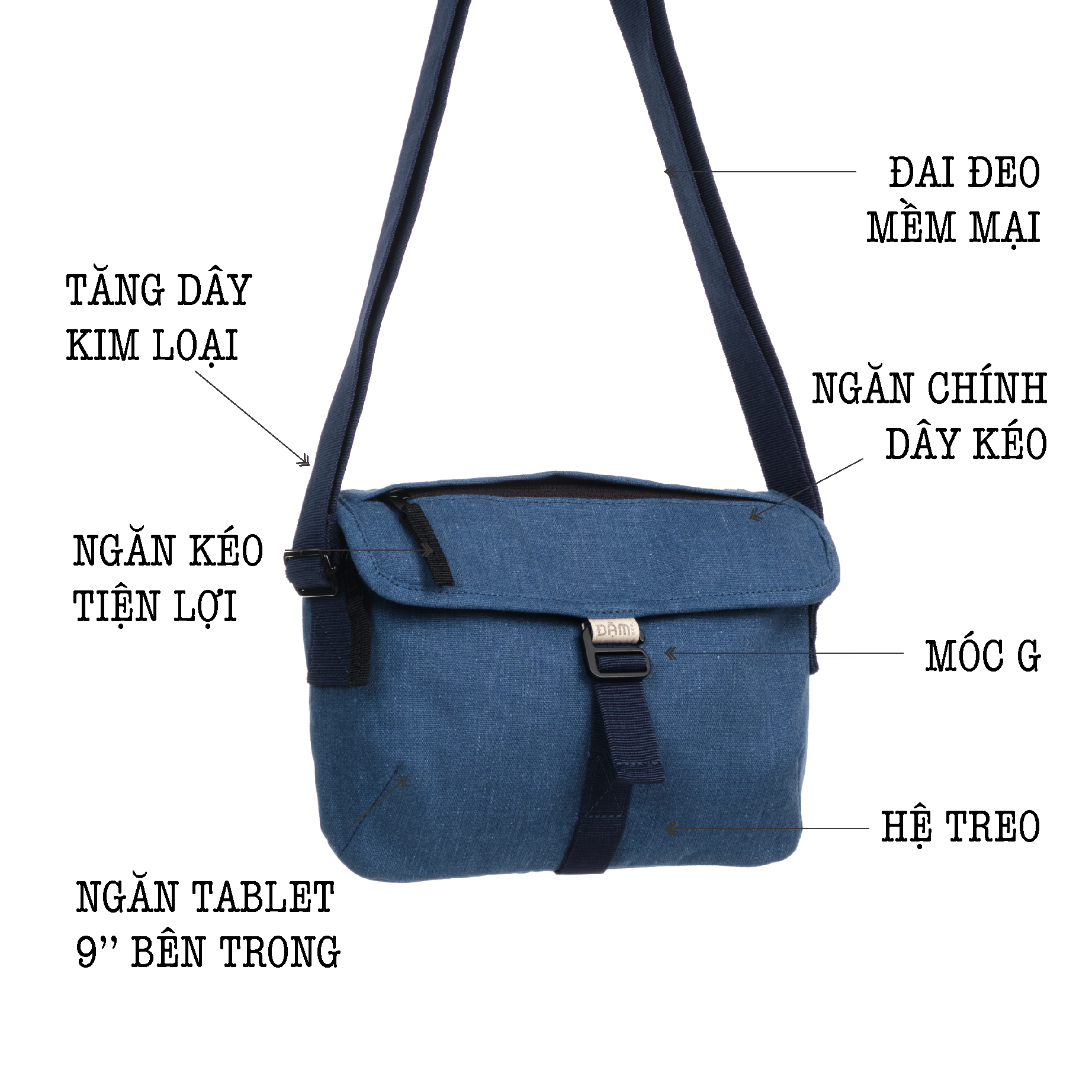 Túi đeo chéo nam nữ ĐẬM BNS CHÚT