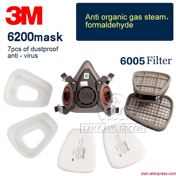 Mặt nạ phòng độc 3M 6200 Kèm 10 Bông Lọc