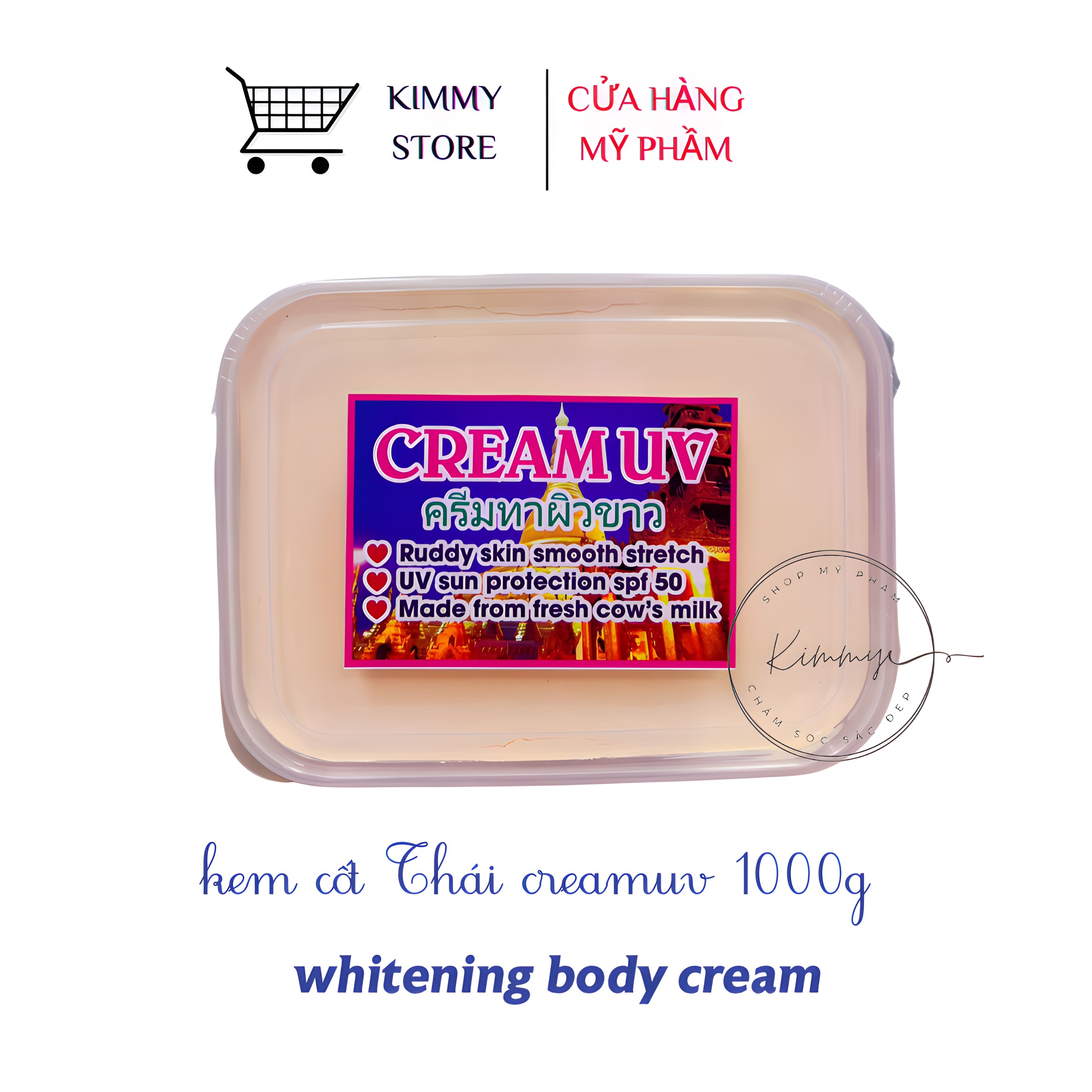 [HCM]Lẻ hủ 1kg kem body cốt uv kimmy màu trắng và vàng
