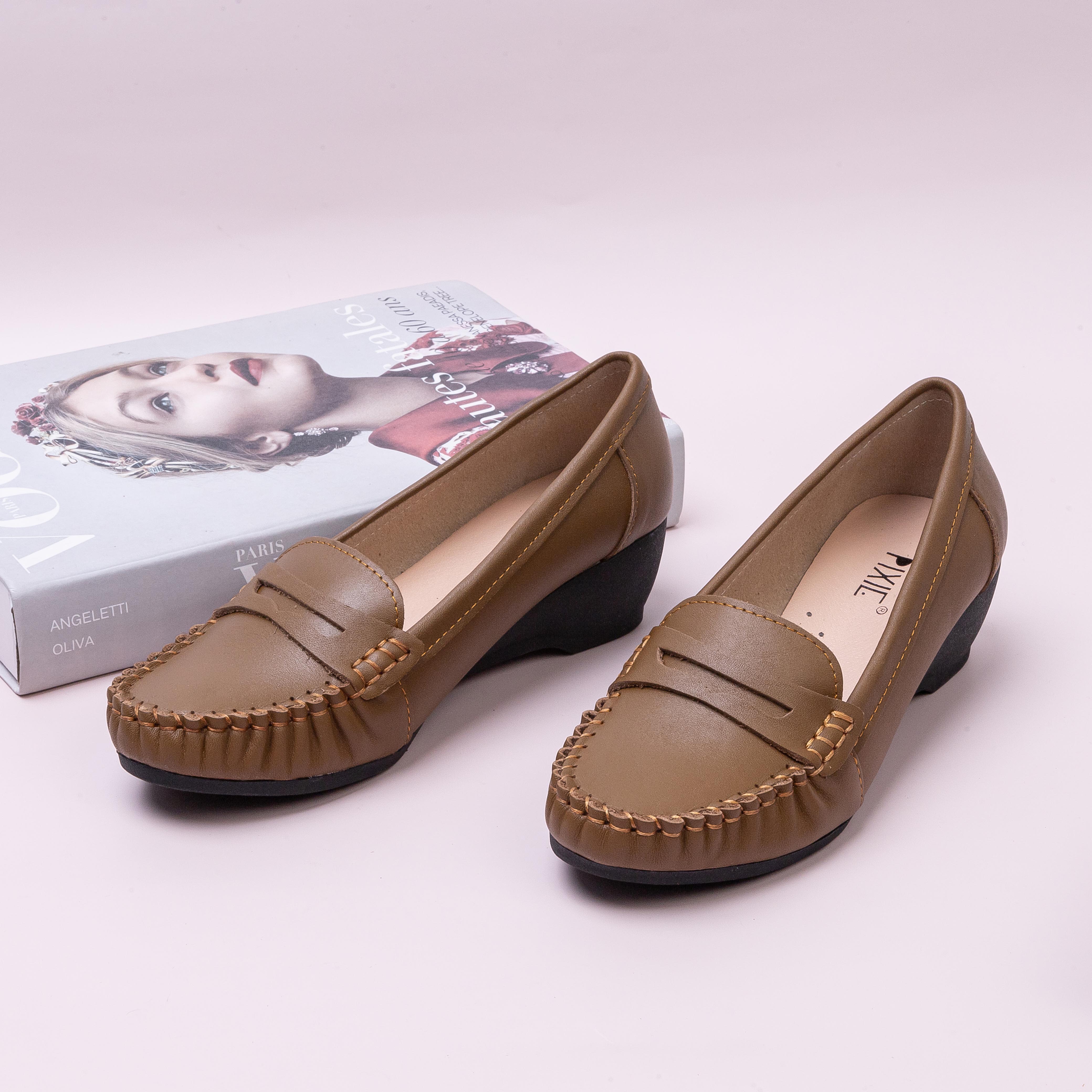 Giày Mọi Nữ Đế Xuồng 5cm Da Thật Pixie X997