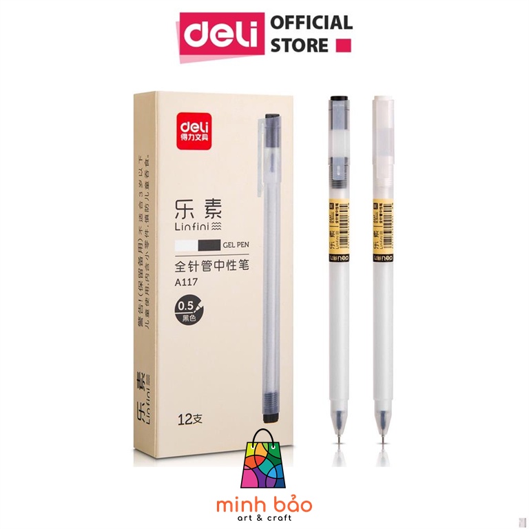 Bút mực đen deli a117 ngòi 0.5mm
