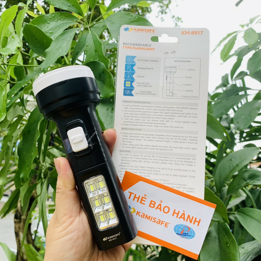 ĐÈN PIN TÍCH ĐIỆN KAMISAFE 8917