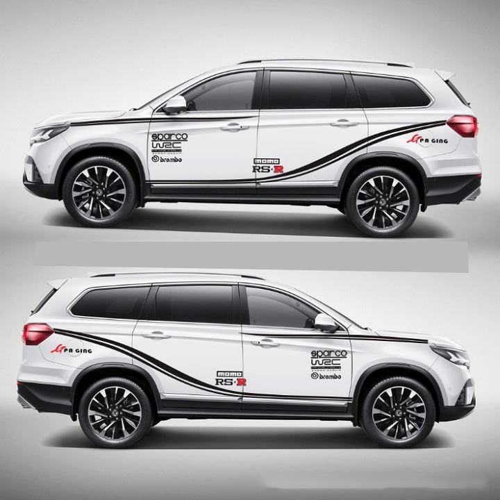 Tem xe ô tô cao cấp phong cách thể thao TS029 (trắng)