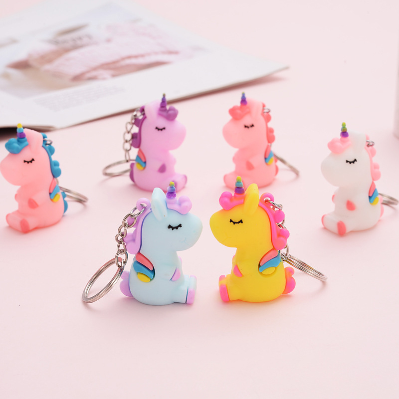 Móc khóa kì lân mini sắc màu kute
