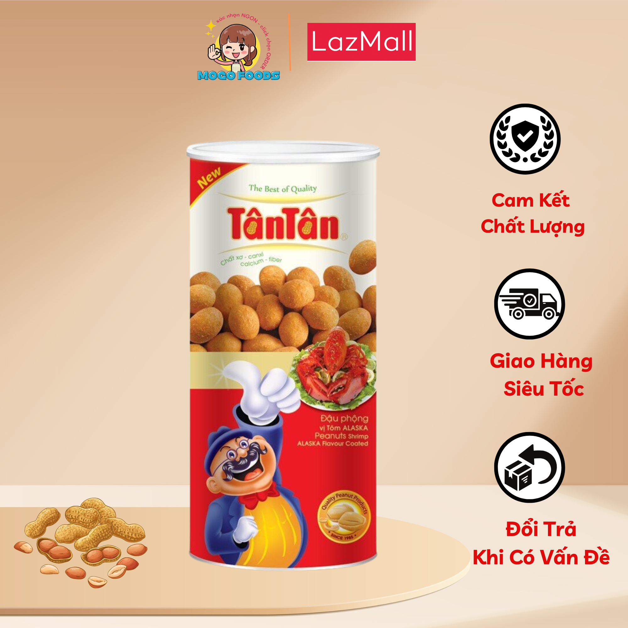 Đậu phộng vị tôm Tân Tân lon 200g