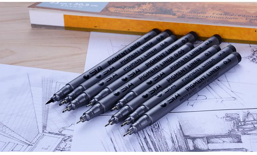 Bút Line, Bút Vẽ Nét Mỹ Thuật STA 9 Cây