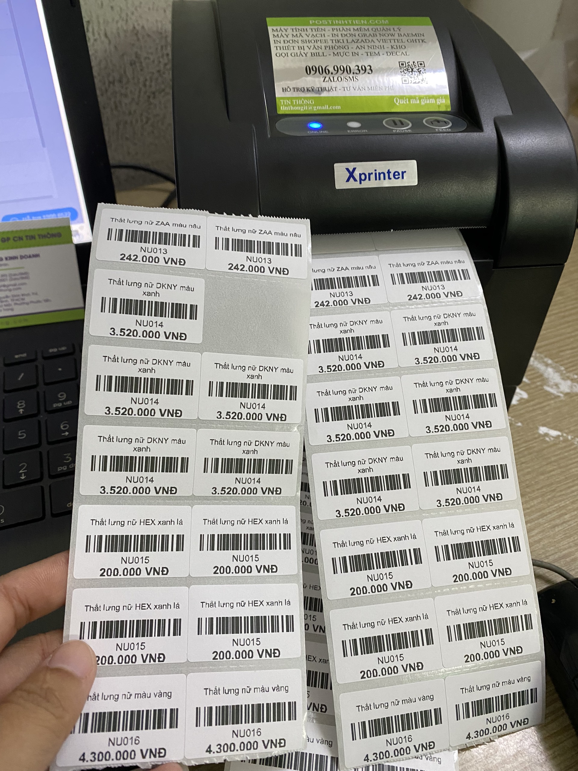 Máy In Mã Vạch XPrinter XP 350B Phần mềm kioviet