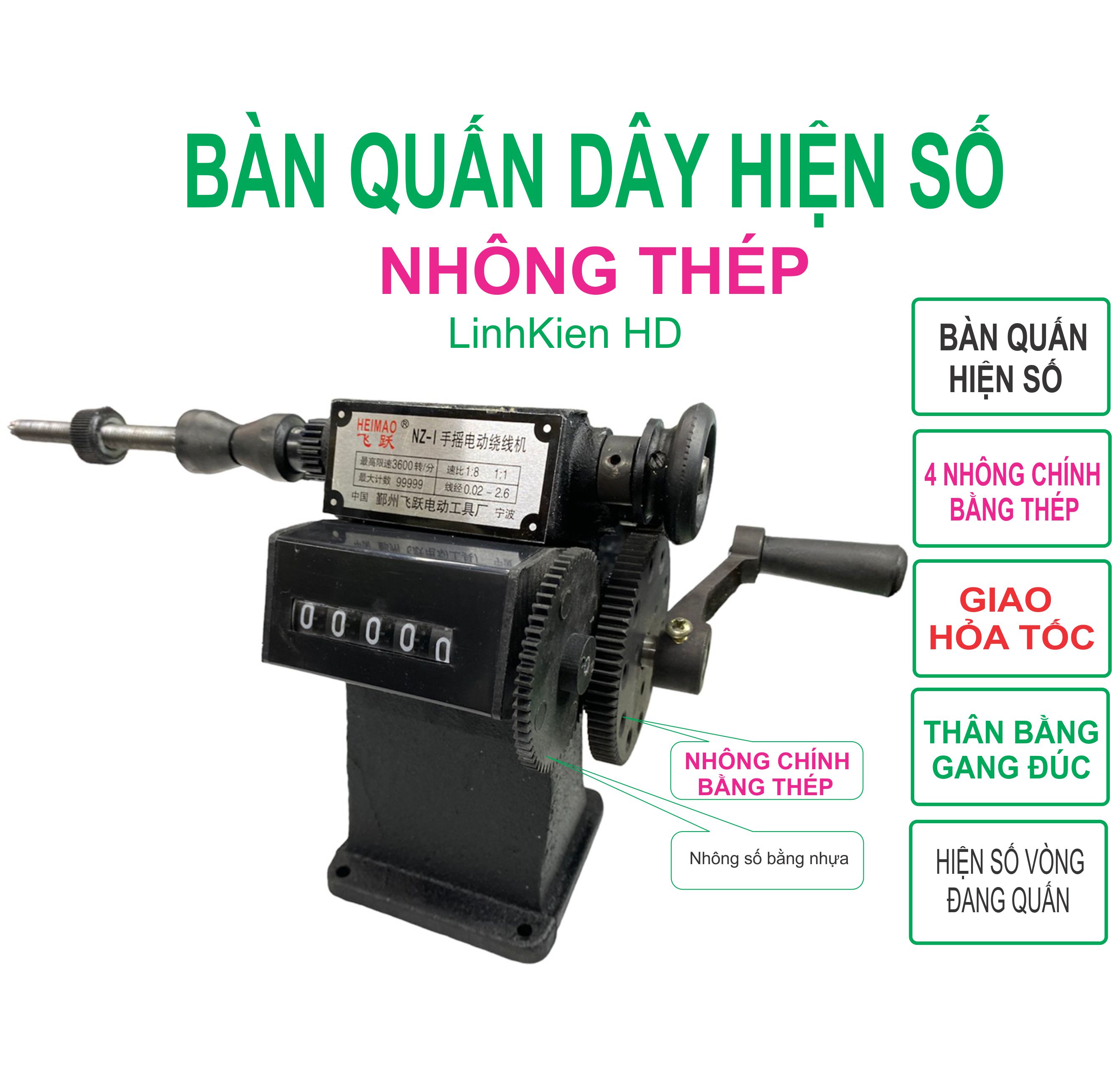 Bàn quấn dây đồng, Máy quấn biến áp máy quấn dây - hiện số - LinhKien HD