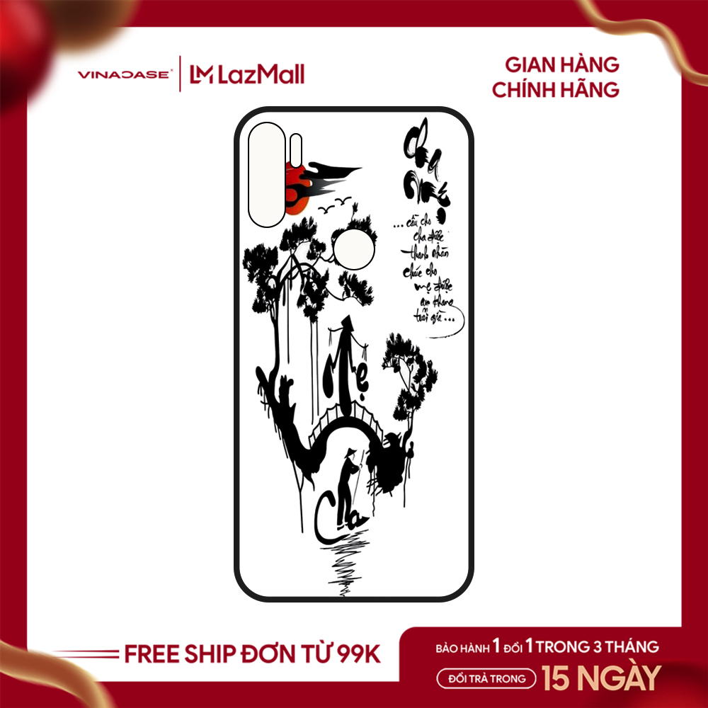 Ốp lưng Vina Case Vivo Vsmart Joy 2+/Joy 3/Active 3/Bee 3/Live/Star/...Ốp kính ca dao cha mẹ dạ quang(phát sáng trong trong tối)