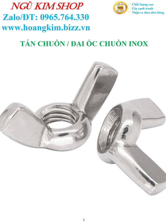 TÁN CHUỒN _ ĐAI ỐC CHUỒN M5, M6, M8 INOX