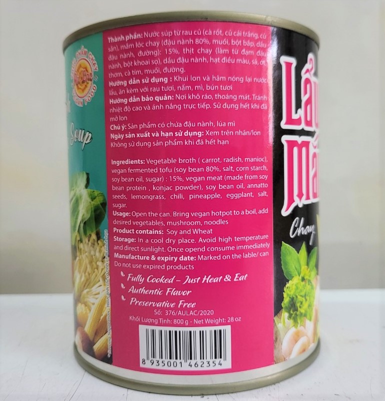 [Hộp 800g] LẨU MẮM CHAY ĂN LIỀN [VN] ÂU LẠC Vegan Fish Paste Soup