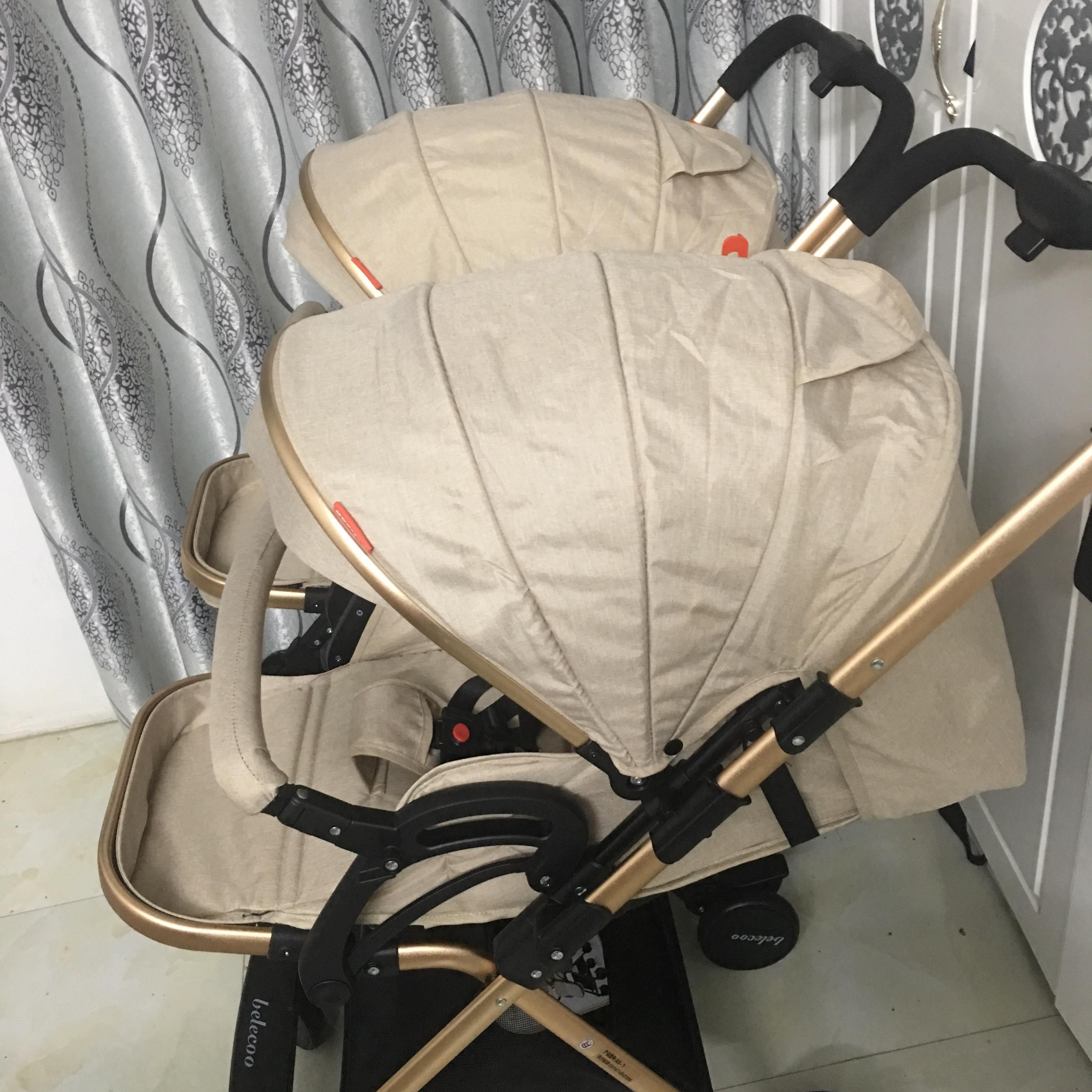 Xe đẩy đôi cao cấp 2 chiều gấp gọn siêu đẹp cho bé