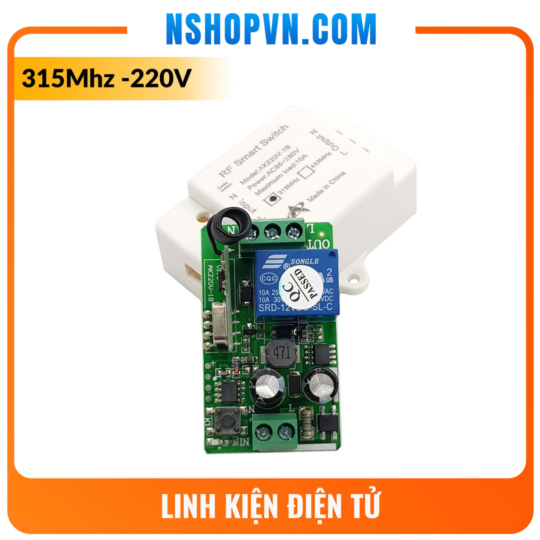 Bộ điều khiển rf 315mhz | 433mhz 220v 1 kênh - 2 kênh