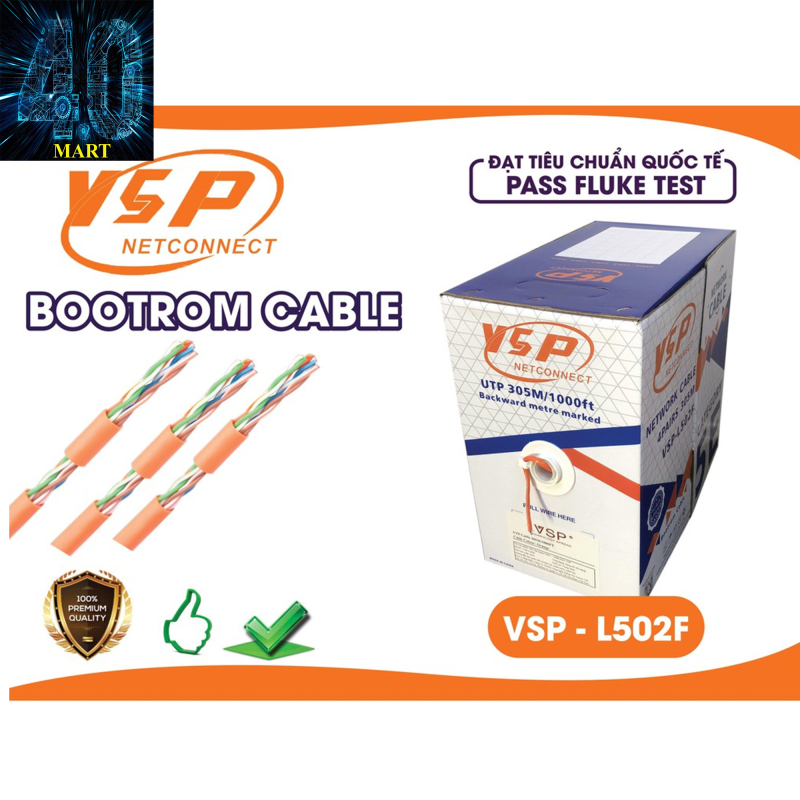 Bảng giá Cáp mạng VSP cáp 5E UTP L502F (305m) cáp dây cam Phong Vũ
