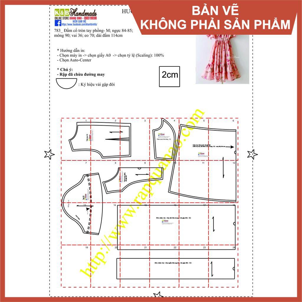 Rập giấy mã 783 - rập đầm tay phồng (Bản vẽ) (BẢN VẼ)