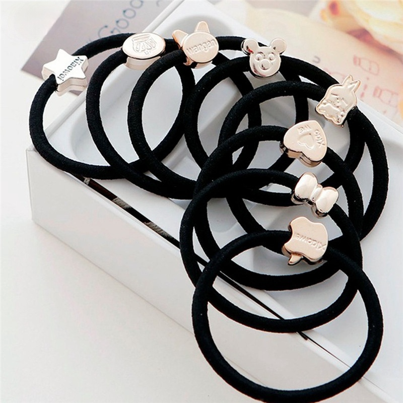 Thun cột tóc, chun buộc tóc dây màu đen - 01 THUN