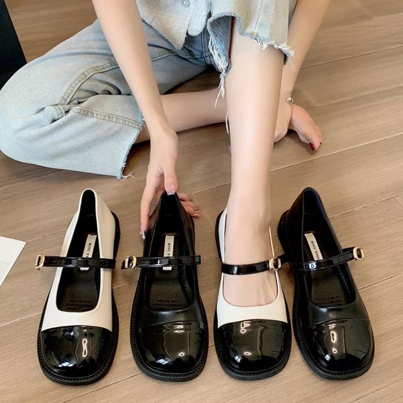 Giầy ĐỐC quai ngang PHỐI MÀU TA(form rộng,đặt lùi 1 size)