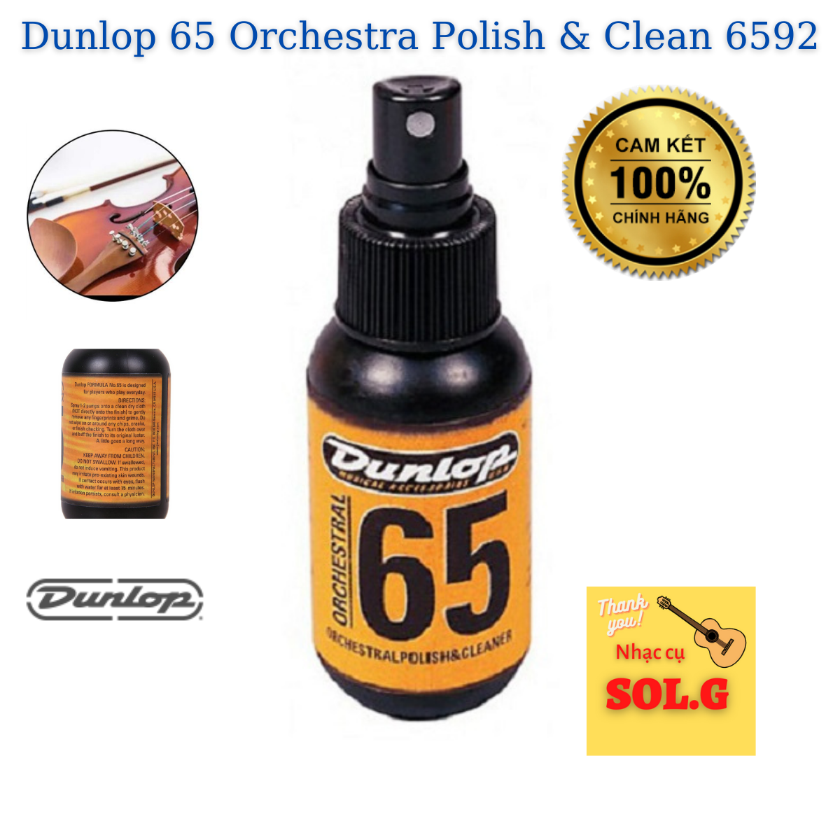 Dầu lau đàn Violin, viola, cello Dunlop 6592 ( Violin, Viola, Cello )