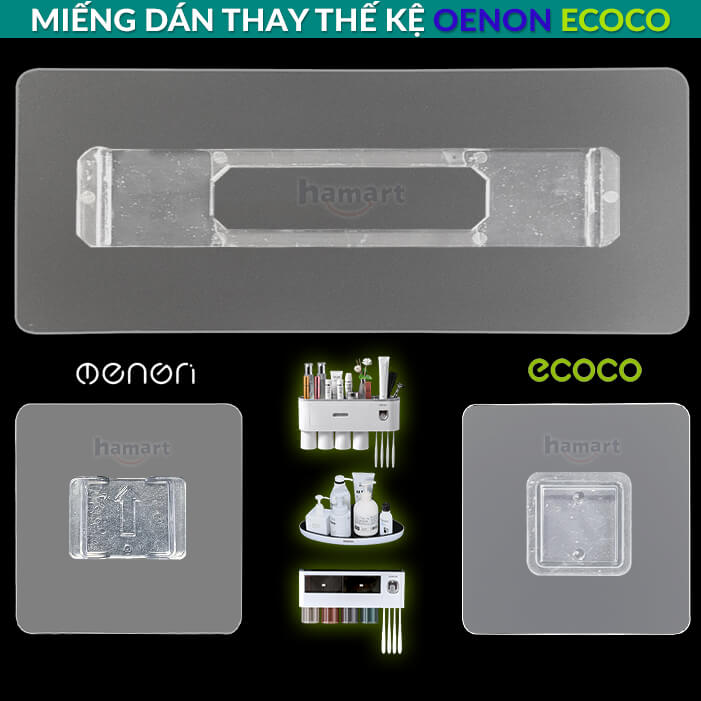Miếng Dán Thay Thế Kệ Kem Đánh Răng Bàn Chải Hộp Đựng Giấy Treo Tường Nhà Tắm Ecoco Oenon