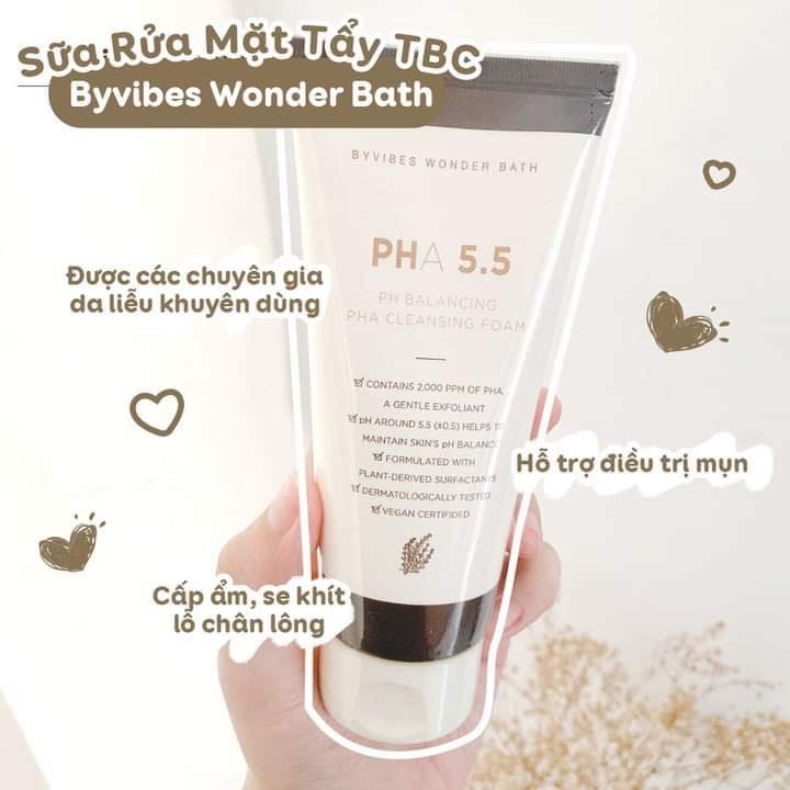 [HCM] Sữa Rửa Mặt Byvibes Wonder Bath PHA 5.5 PH Balancing Cleansing Foam