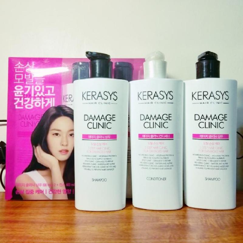 Bộ gội xả phục hồi hư tổn Kerasys Hàn Quốc 600mlx3 nhập khẩu