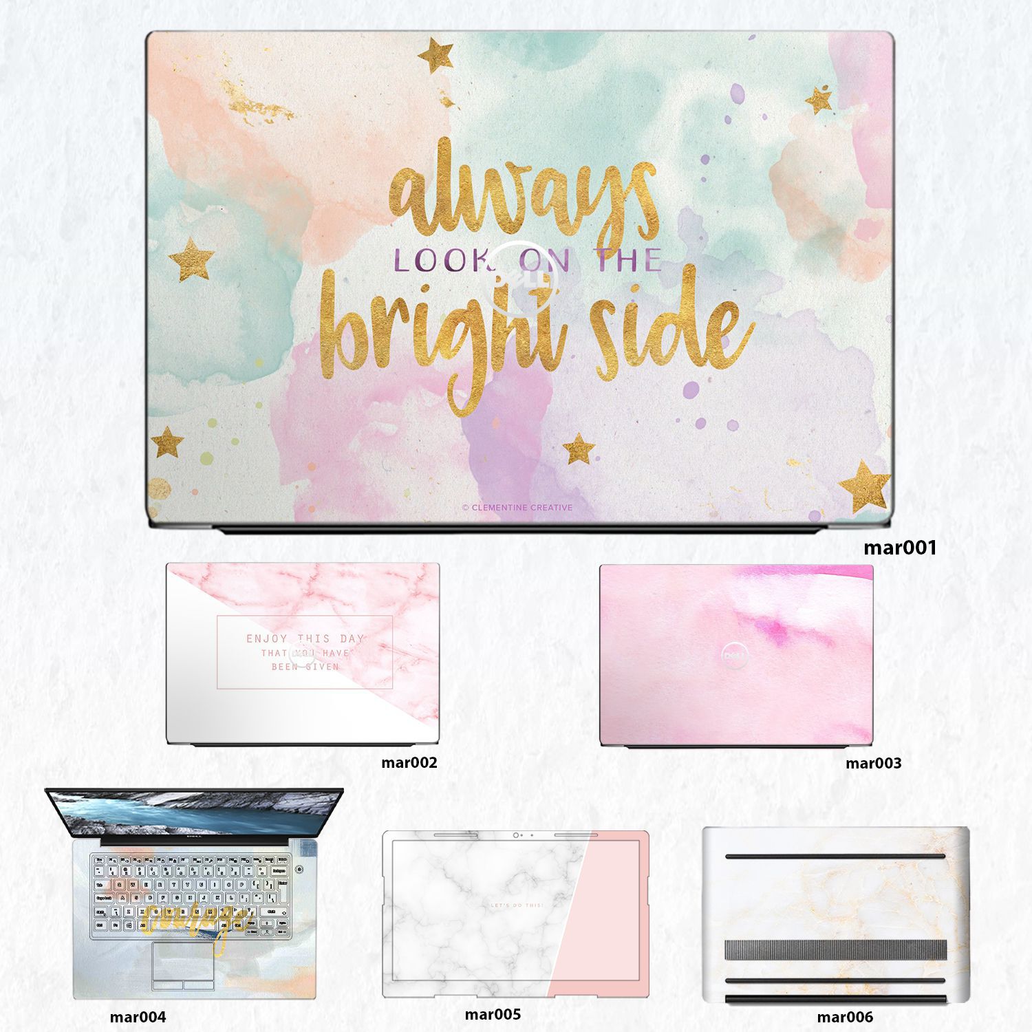 Decal Skin dán Laptop Dell mẫu vân Marble (inbox mã máy cho shop)