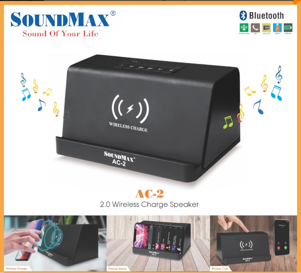 Loa bluetooth kiêm sạc không dây SoundMax AC-2 - Hàng mới