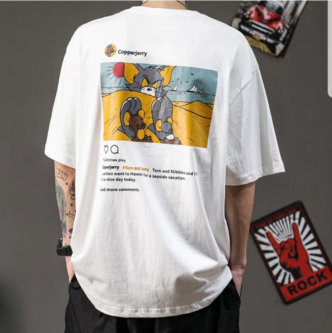 Áo form rộng mèo chuột chuẩn Korea luôn cho cô nàng và anh chàng năng động