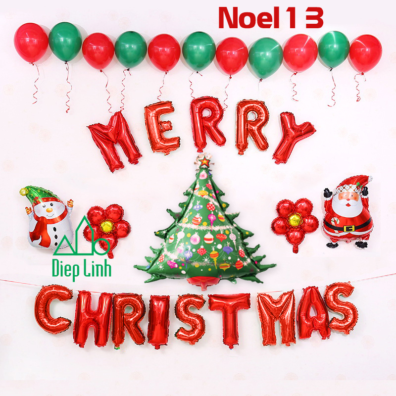 Sét Bóng Trang Trí tiệc Chủ Đề Giáng Sinh Noel