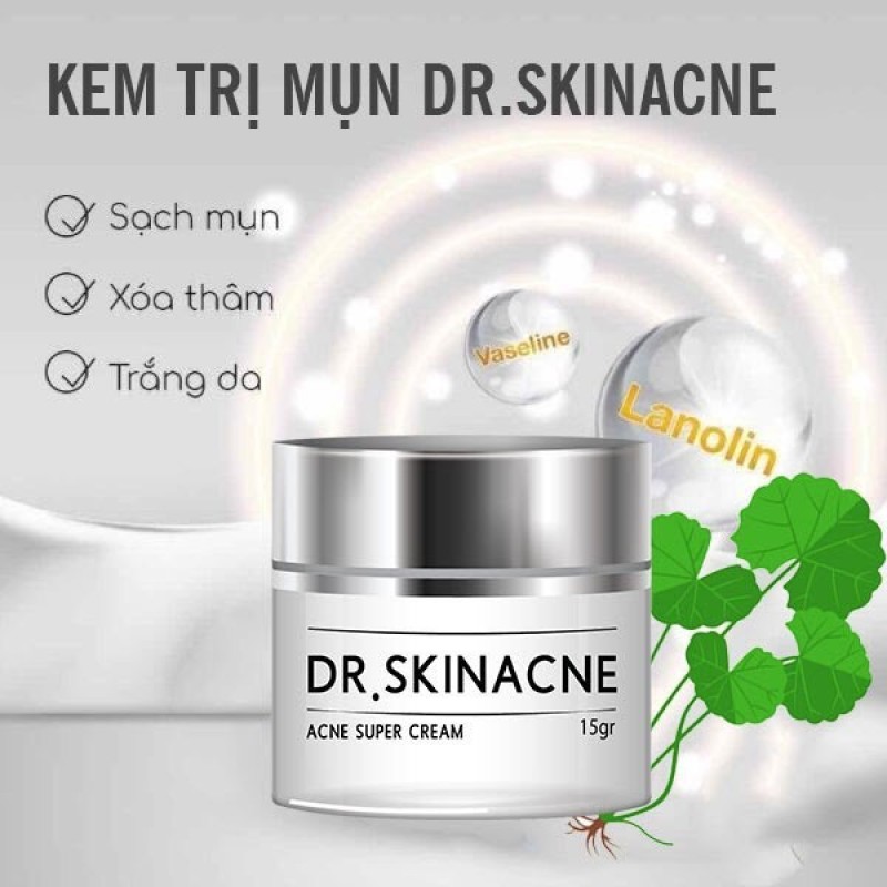 COMBO 2 HỘP Kem sạch mụn DR.Skinacne- giúp dưỡng trắng da xóa thâm liền sẹo 15g , Kem giảm mun Dr Skinacne