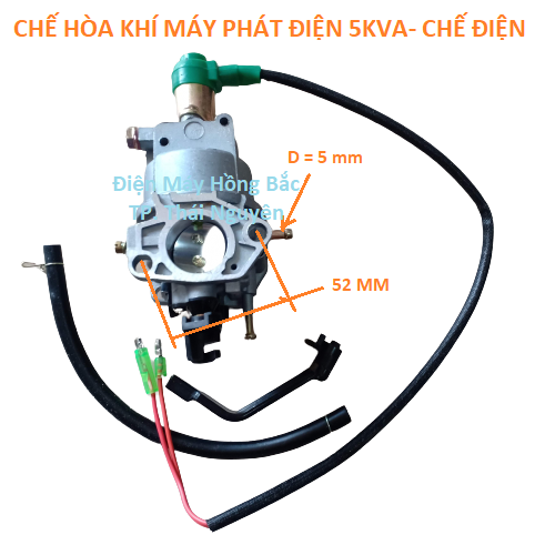Bộ chế hòa khí máy phát điện công suất từ 2- 7 KVA