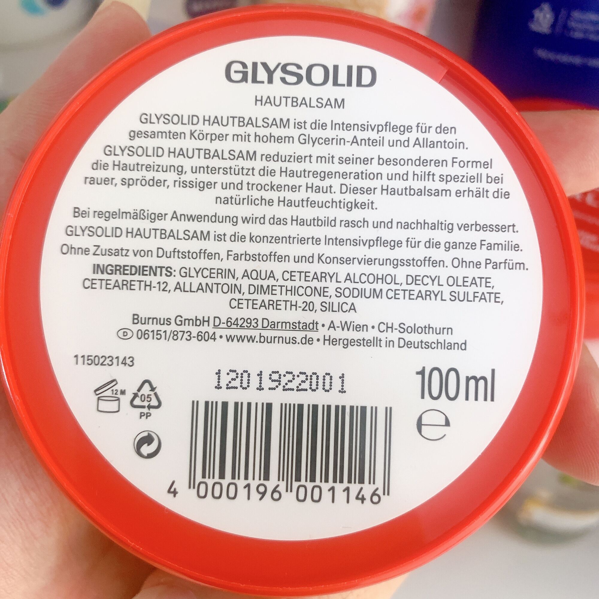 Kem dưỡng ẩm dưỡng nẻ Glysolid Hautbalsam - 100 ml - Hàng nội địa Đức