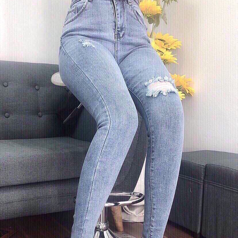 QUẦN JEAN NỮ CHẤT BÒ XANH CẠP RÁCH GỐI SÀNH ĐIỆU VIP NHẬT BẢN LƯNG CAO NÂNG MÔNG THOÁNG MÁT, CO GIÃN NHẸ NHẬT BẢN JP-86 JAPAN FASHION