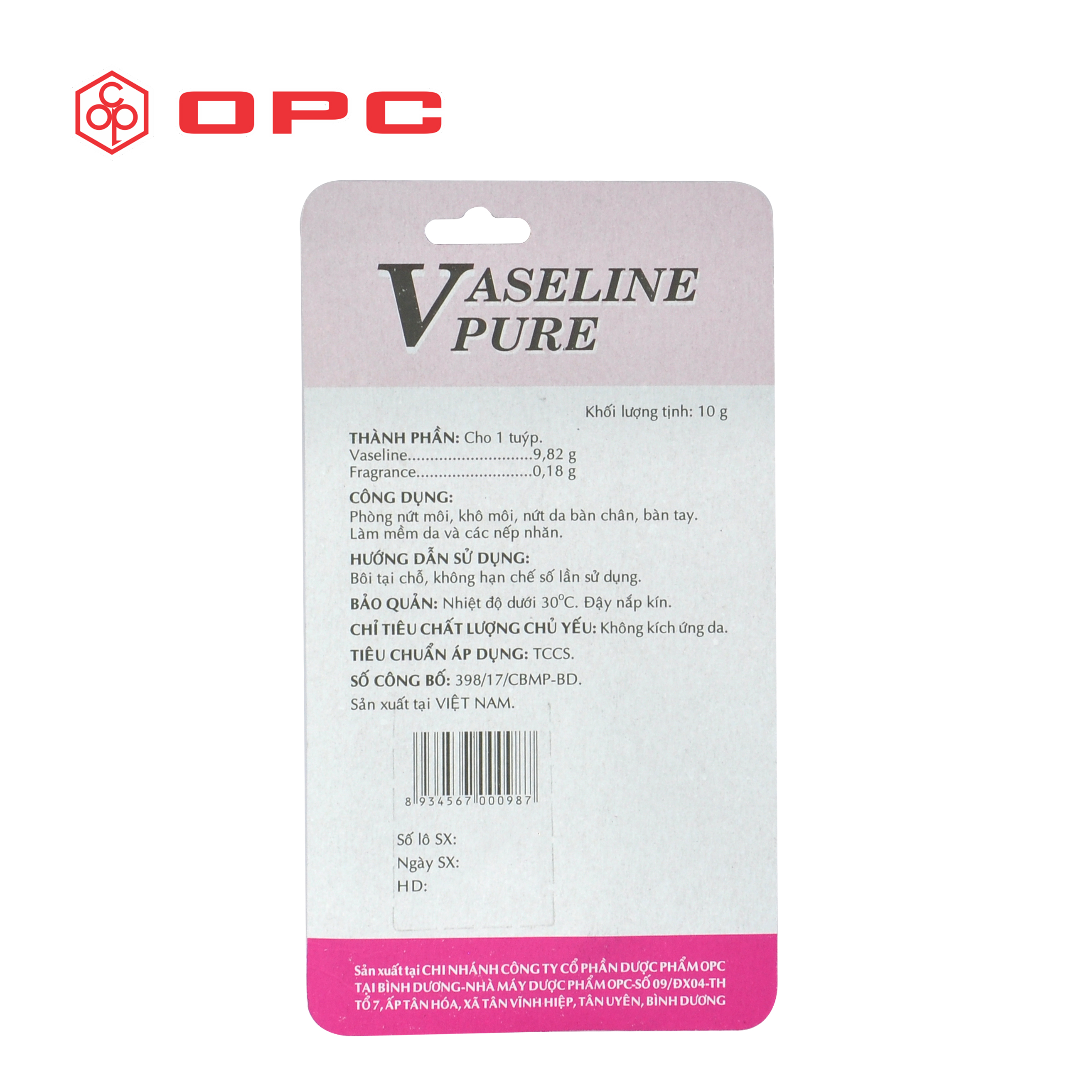 Vaseline Opc Lip Balm 10g