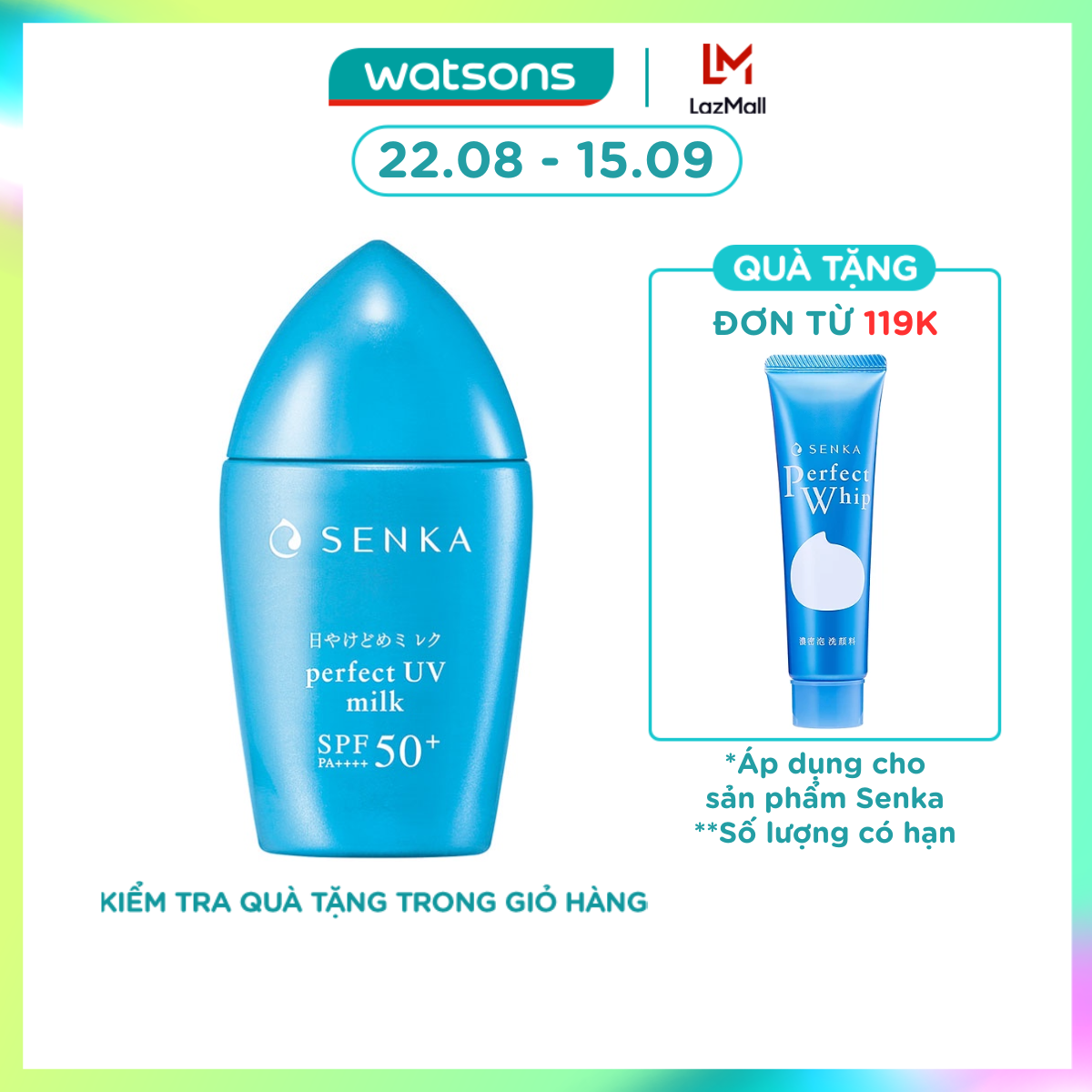 [MUA LÀ CÓ QUÀ] Sữa Chống Nắng Senka Perfect UV Milk N SPF50 40ml