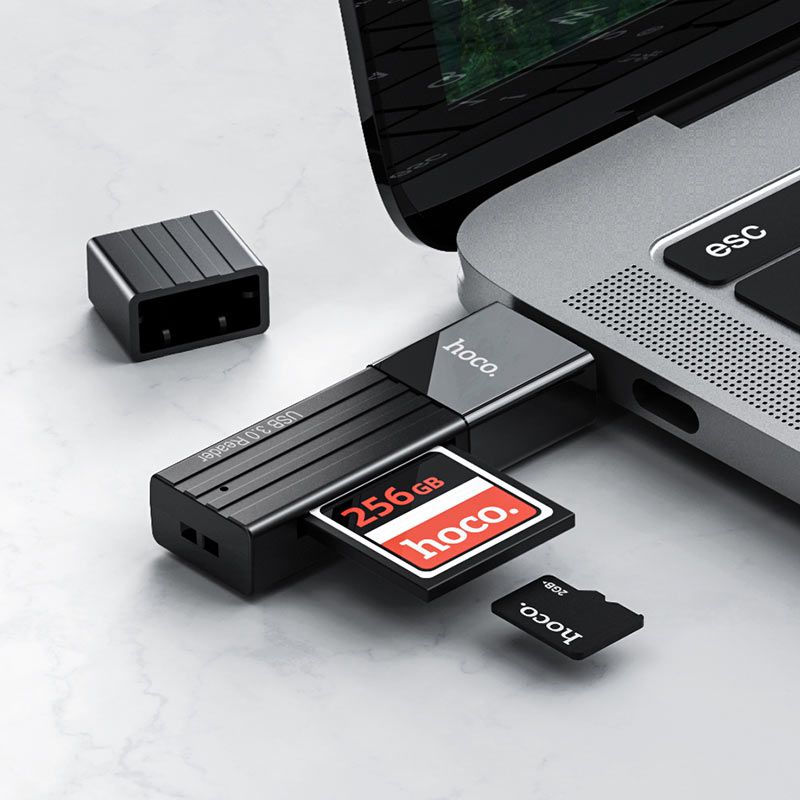 Đầu đọc thẻ nhớ 2.0 / 3.0 Hoco HB20 - Đọc thẻ MicroSD/SD ( BH 12 THÁNG )