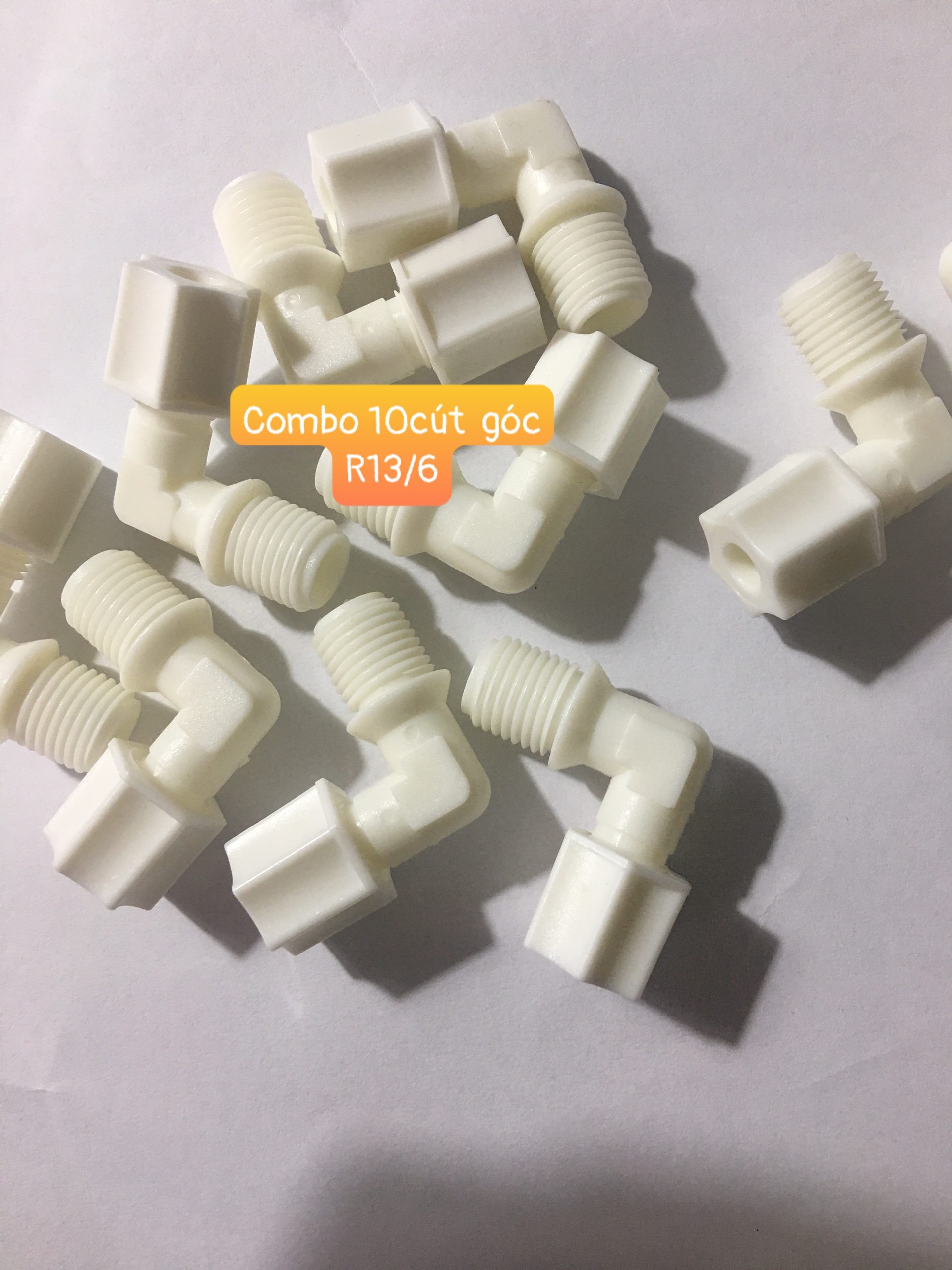 (HCM) Combo 10 Cút Nối Ren 13 Dây 6mm (Cút Nối Góc R13/6)